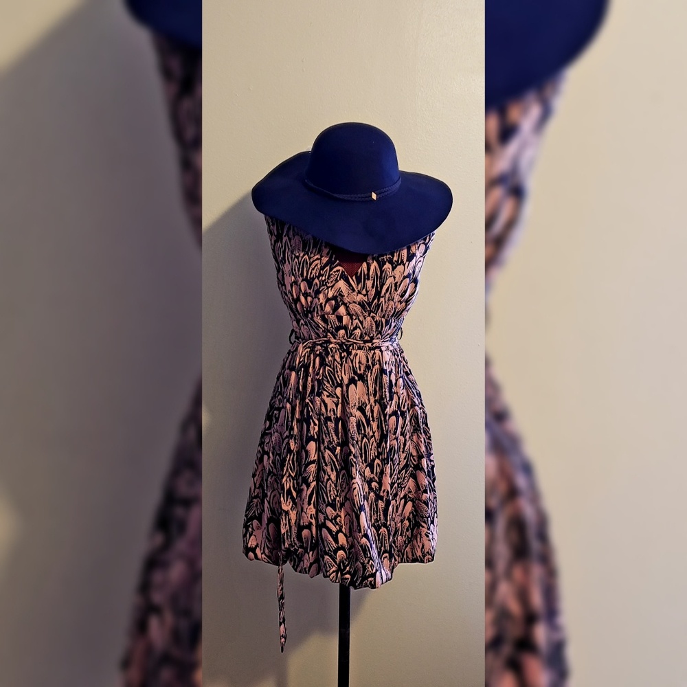 YA Los Angeles brand dress, navy and pink, size L